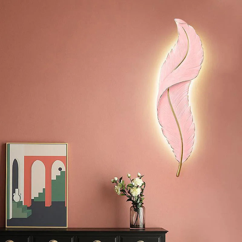 lampe murale moderne plume bleu clair industriel éclairage ambiance chambre entrée étude salle bain