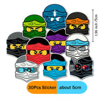 décoration anniversaire ninja multicolore bracelets assiettes verres festif enfants pack 20 assiettes 10 verres