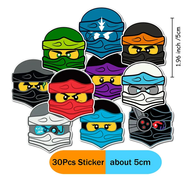 décoration anniversaire ninja multicolore bracelets assiettes verres festif enfants pack 20 assiettes 10 verres