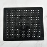 tapis cuisine moderne perforé adhésif noir blanc vertclair