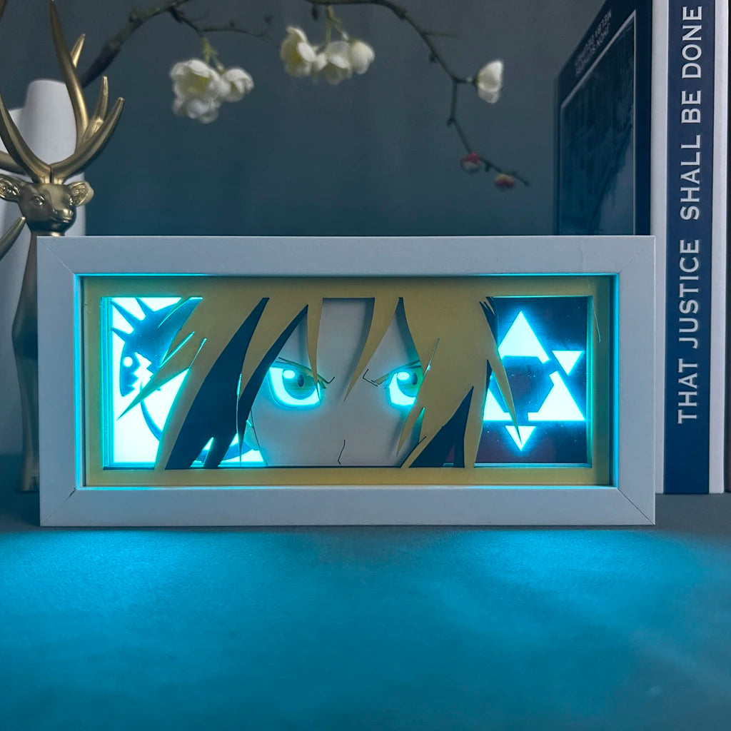 lampe led animée fullmetal alchemist edward elric yeux lumineux dessin animé moderne décoration chambre
