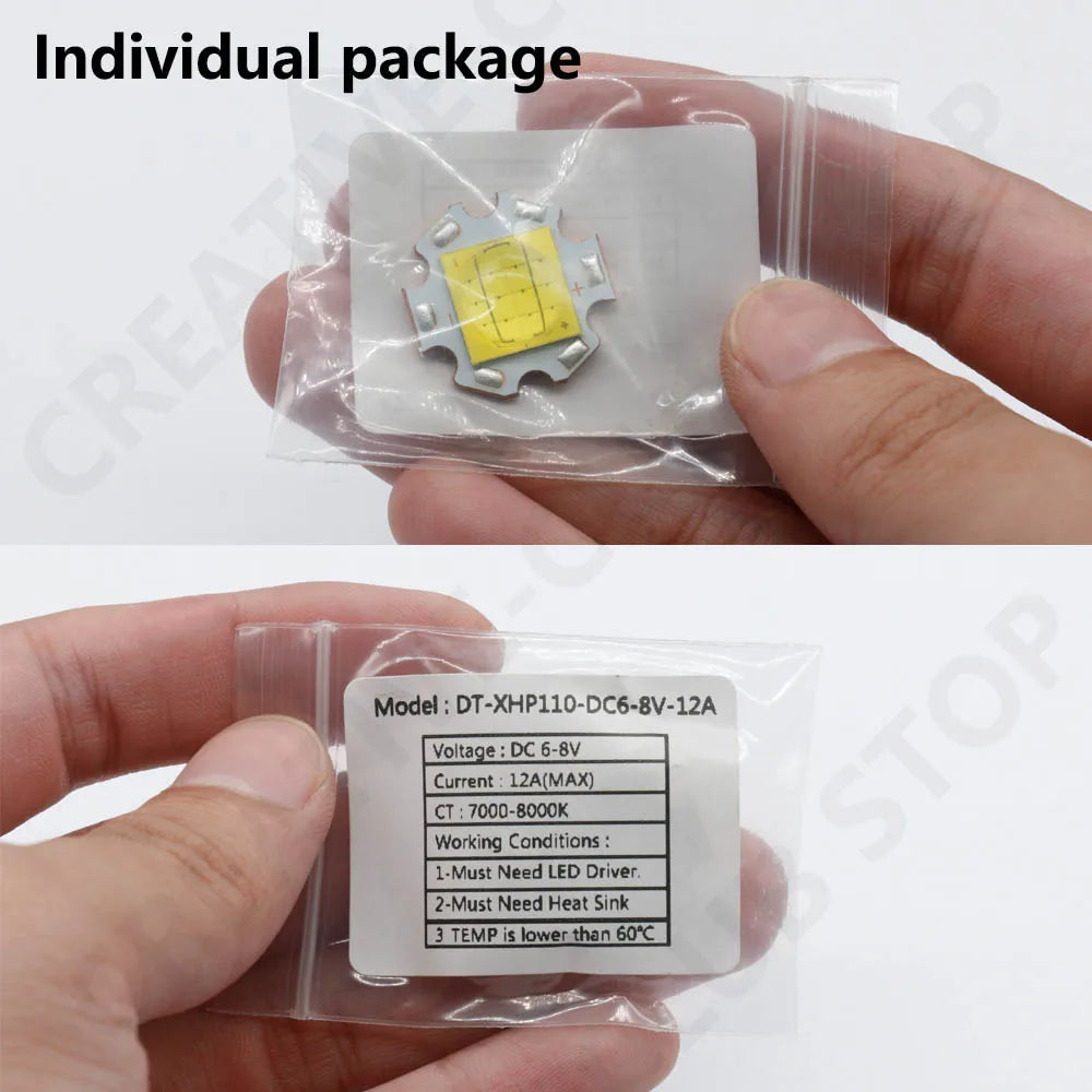 led xhp70 xhp90 xhp110 18w 24w 45w 72w cool white 7000k 8000k 50000h luminosité