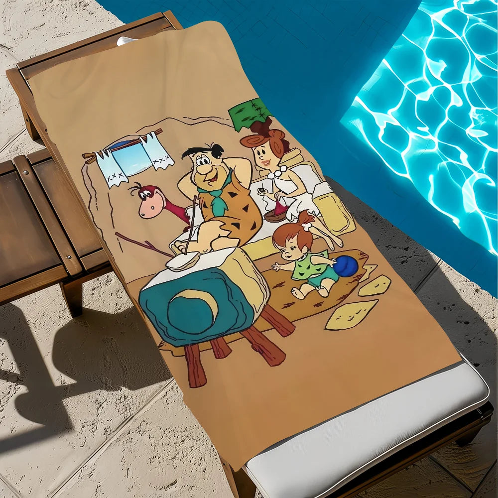 grande serviette plage dessin animé flintstones douce absorption rapide piscine sport voyage enfant