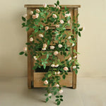 guirlande fleurs artificielles roses feuilles vertes décoration extérieure mariage anniversaire naturelle romantique accrochéeextérieur