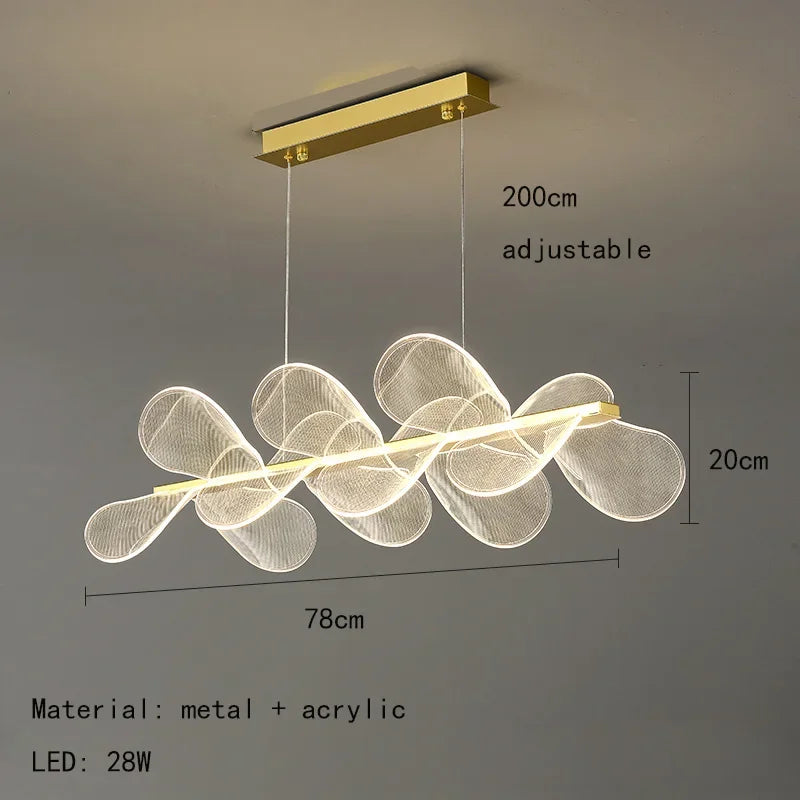 suspension lumineuse moderne acrylique blanc doré fine maille salon chambrehôtel