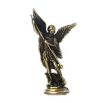 ornements métal saint michel dragon détaillé ailes armure noir argenté doré bronze