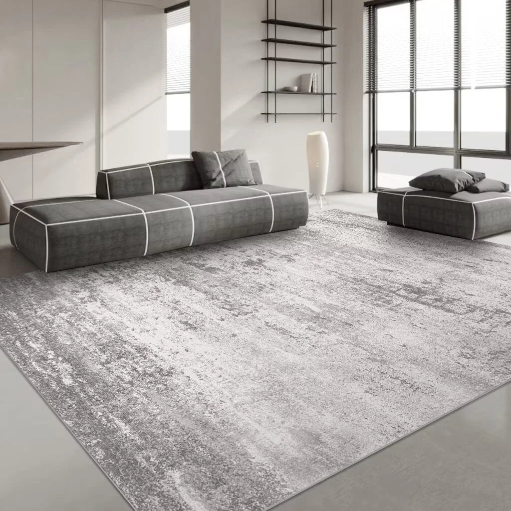 Tapis de salon abstrait moderne bleu