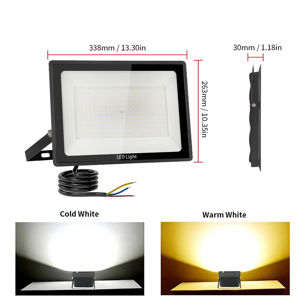 projecteur led moderne 220v 100w 200w 300w noir bras articulé extérieur ip67