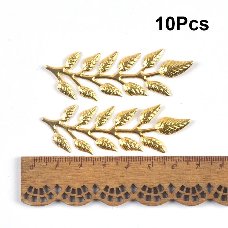 connecteurs métal doré feuilles branches décoration artisanale scrapbooking bijouterie 21 78mm