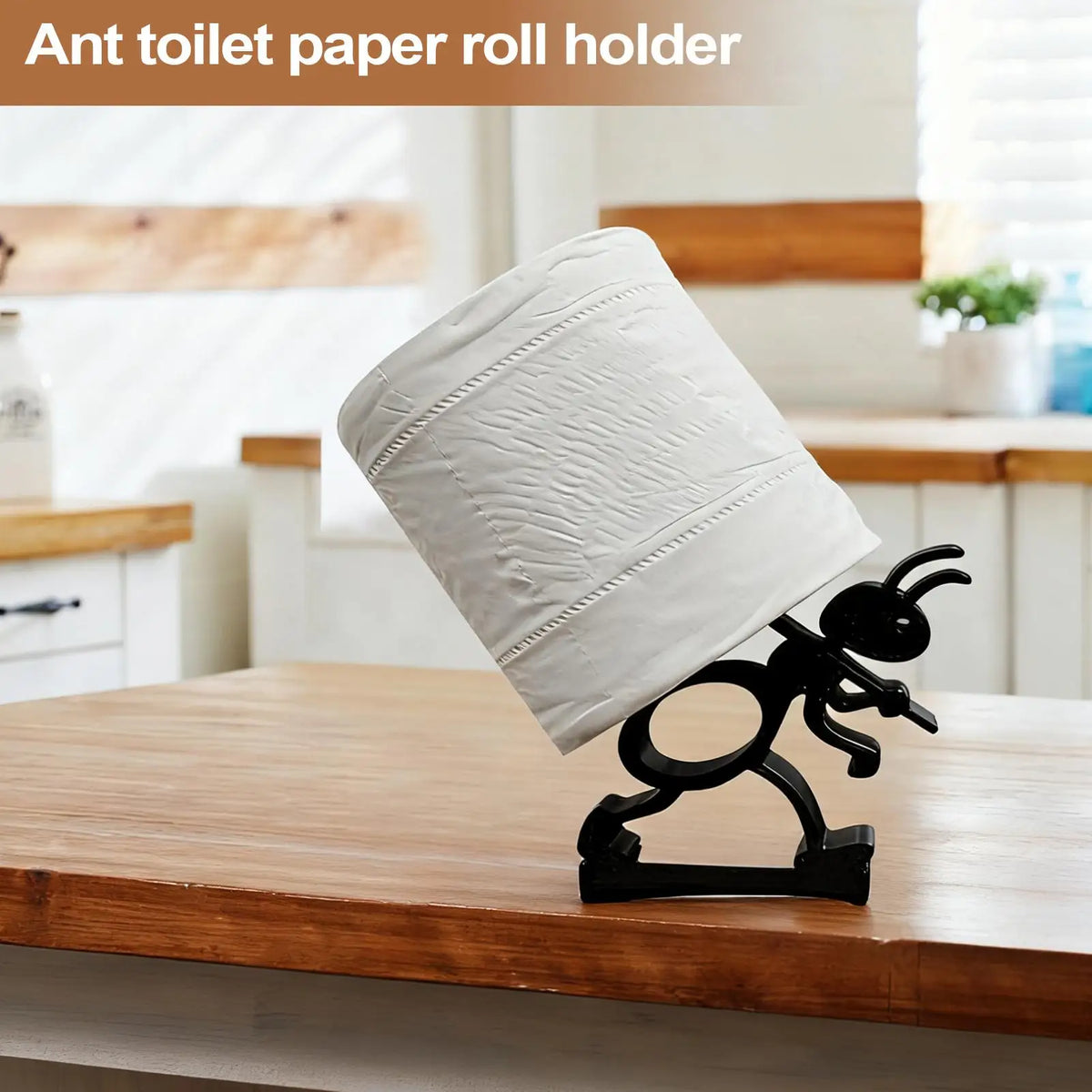 porte rouleau papier toilette fourmi noir mat decoratif salle bain adulte ludique plastique