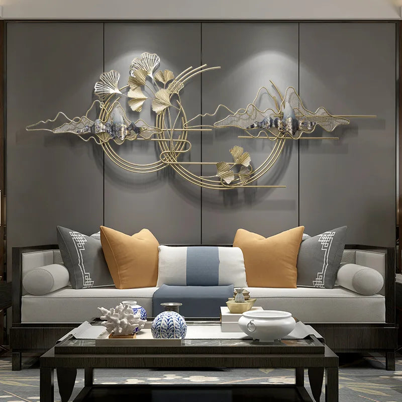 Décoration murale gris clair pour fond de canapé élégant