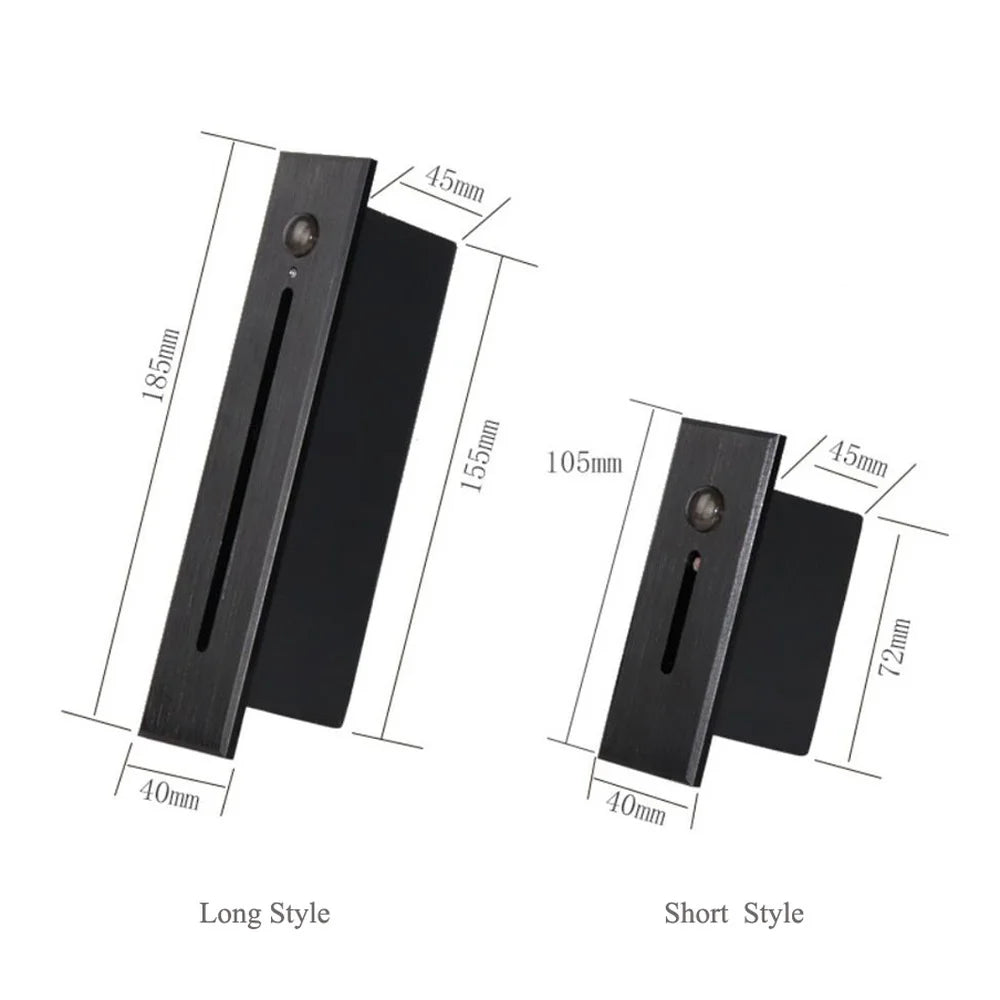 Comparaison des tailles court et long de l'applique murale LED