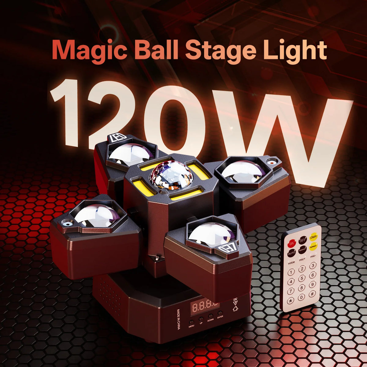 projecteur scène noir rouge effet boule disco starry sky strobe light dmx512