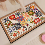 tapis sol multicolore patchwork moderne motifs géométriques floraux salle bain lavable machine absorbant