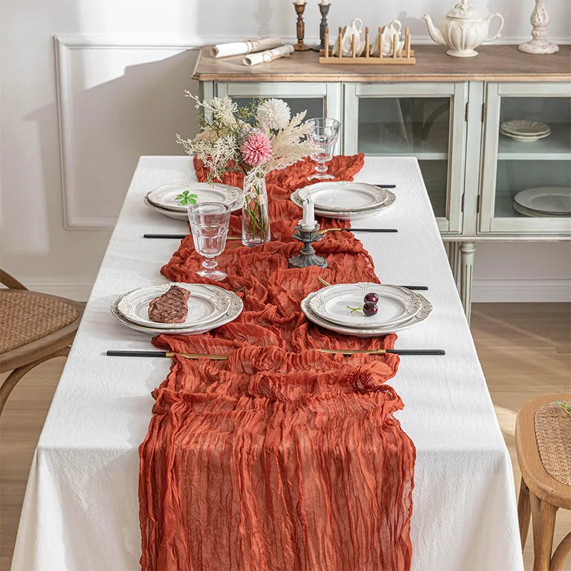 serviette table moderne rose pâle crêpe plissée élégante maison polyester solide