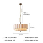 suspension lumineuse moderne blanc rayures horizontales opacité chaîne métallique 65cm 220v toucher interrupteur