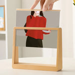 cadre photo moderne transparent double face bois naturel couleurs vives illustrations personnes