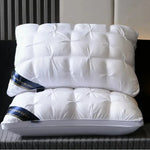 oreiller lit rectangulaire coton blanc motif relief moderne sommeil doux confort