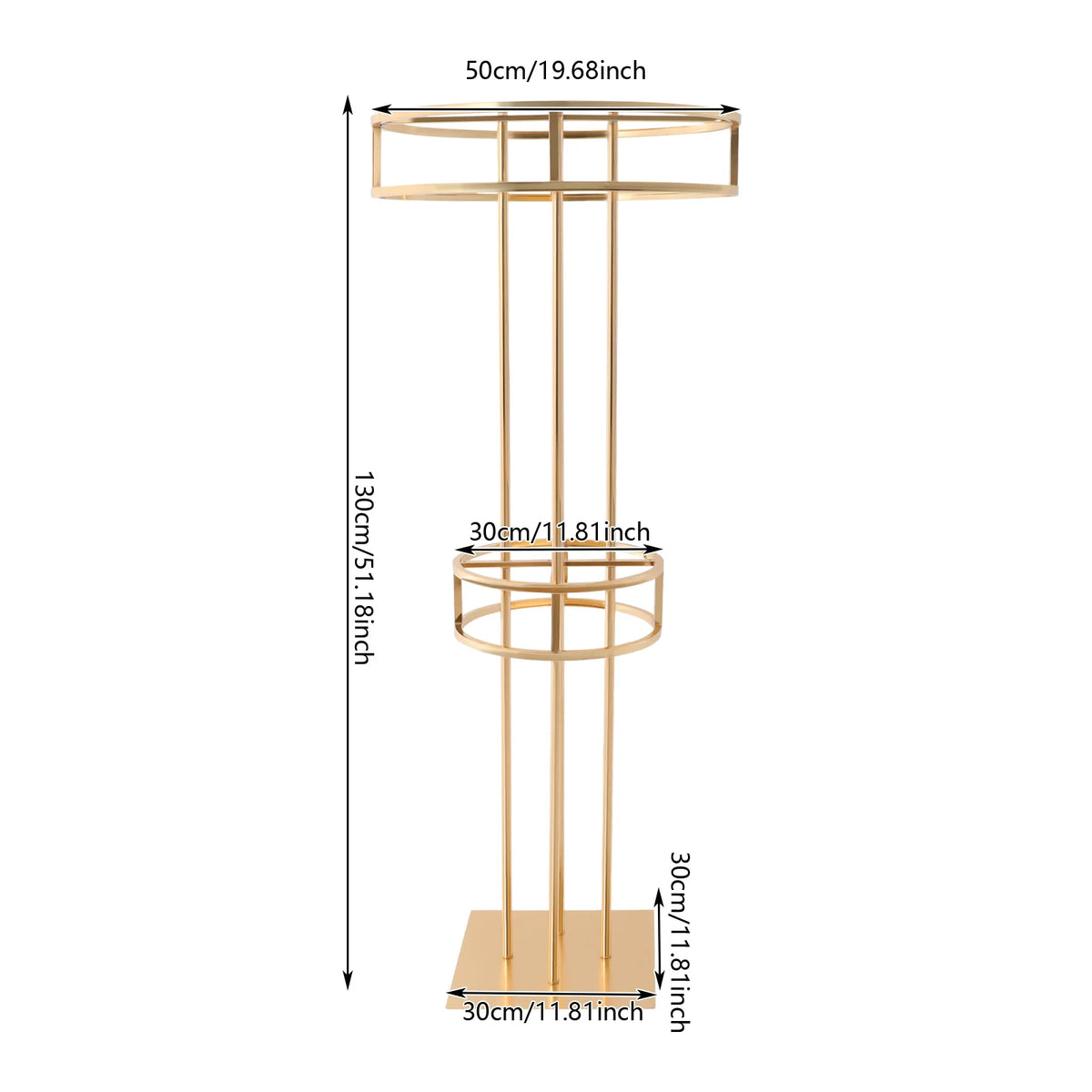 support floral transparent moderne or argent bouquet inclusion centro mesa