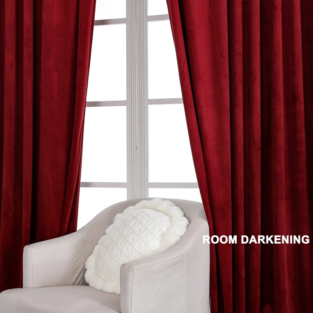 rideau velours rouge bordeaux opacité totale moderne élégant chambre salon isolation thermique doux