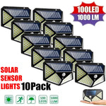 lampes solaires led détecteur mouvement moderne lot 10 noir blanc
