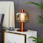 lampe table moderne ambre gris perforations circulaires transparente led 11w 15w chambre salon