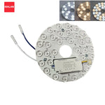 panneau led circulaire alimentation intégrée cables électriques blanc argenté moderne