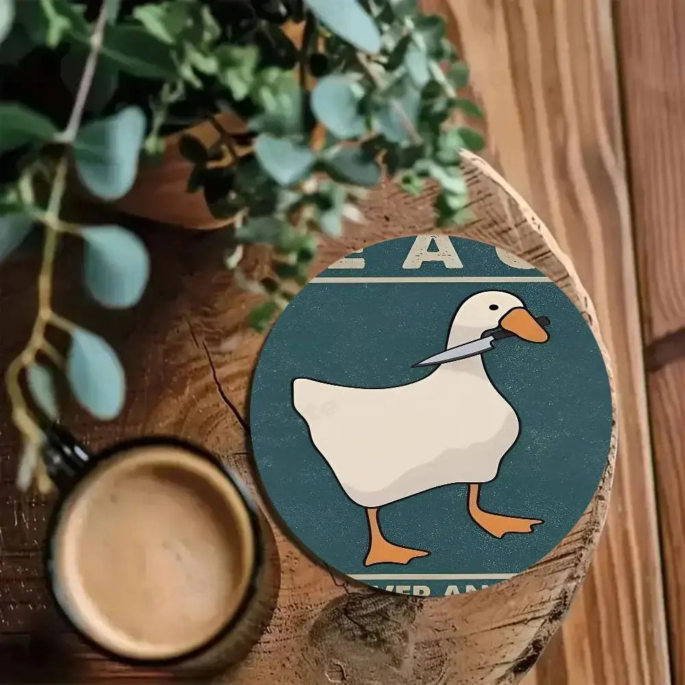 sous verres bois canards expressions modernes opaques hygiène table ecofriendly