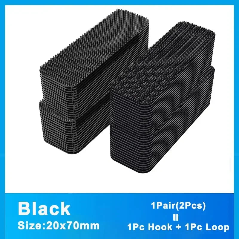 autocollants double face pratique noir tissé points rectangulaires carrés circulaires utilitaires variés pairs
