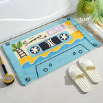 tapis sol rétro motif cassette audio décor maison moderne antidérapant entrée salle bain