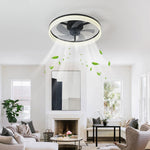 ventilateur led moderne blanc télécommande lumineuse chambre coucher étude salle manger