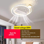 ventilateur moderne led noir blanc doré lumineux salon chambre étude entrée