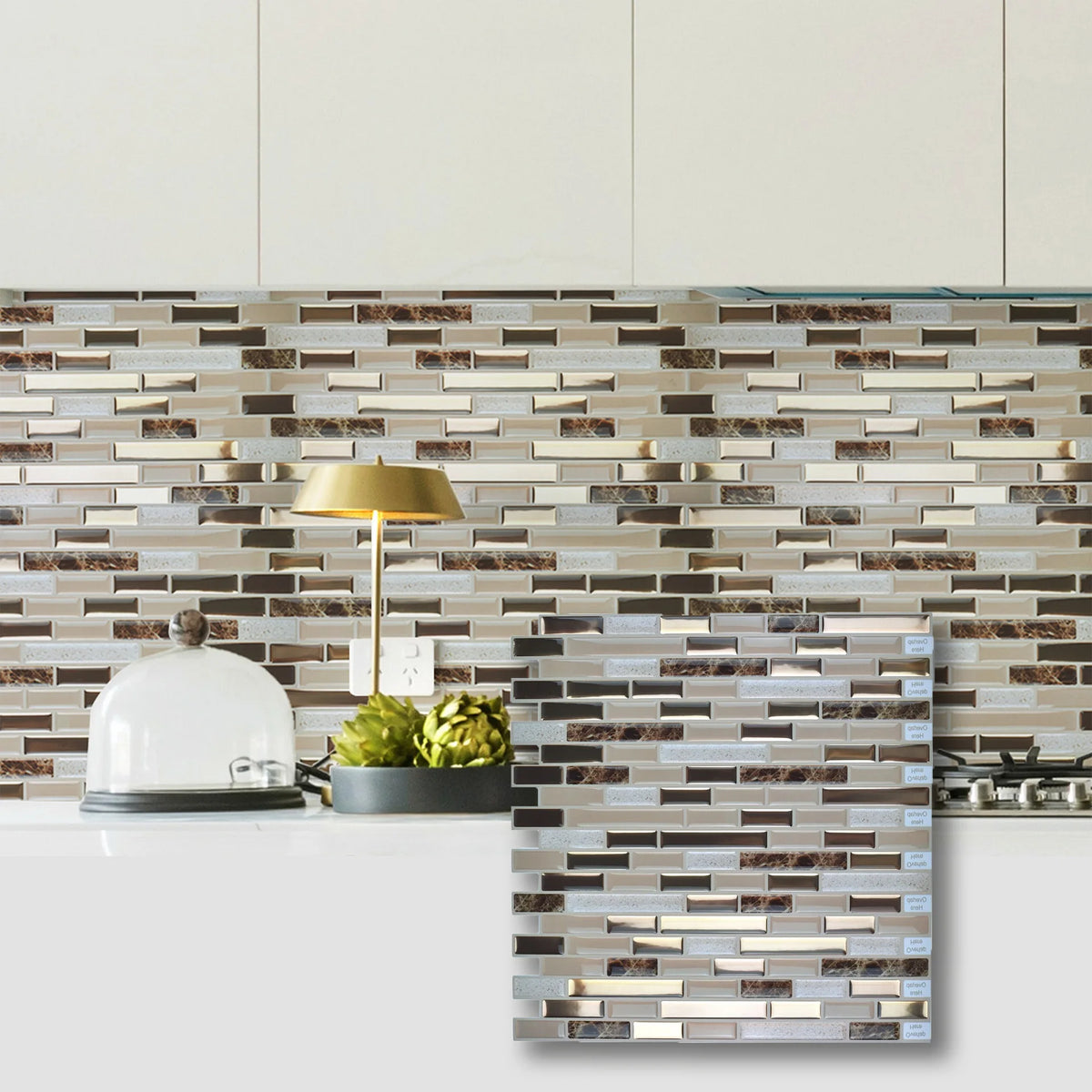 carrelage mural moderne gris marron beige blanc rectangles différents matières décoratif 30x30cm