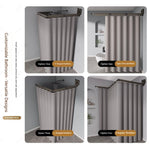 rideau douche pliable gris fixé ventouse respectueux l'environnement moderne joint beam