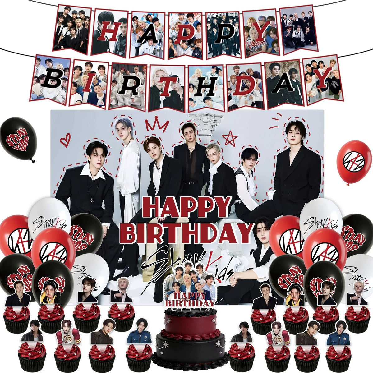 décoration anniversaire strykids bannières assiettes gobelets serviettes happy birthday stry kids