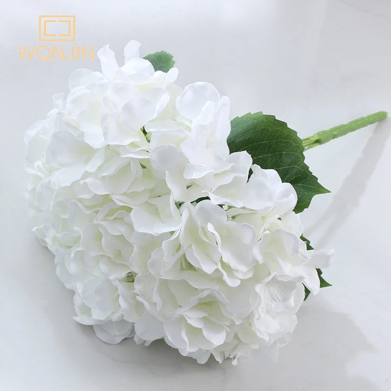 bouquet artificiel hortensia bleu rose blanc moderne vase