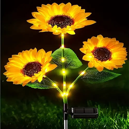 décoration extérieure tournesols artificiels jaune vert moderne clips solaires jardin patios