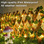 guirlande lumineuse solaire feuilles vertes led blanc moderne décoration extérieure vacances modes ivy string
