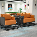 canapé moderne orange gris coussins structure métallique scandinave minimaliste canapé d'angle forme
