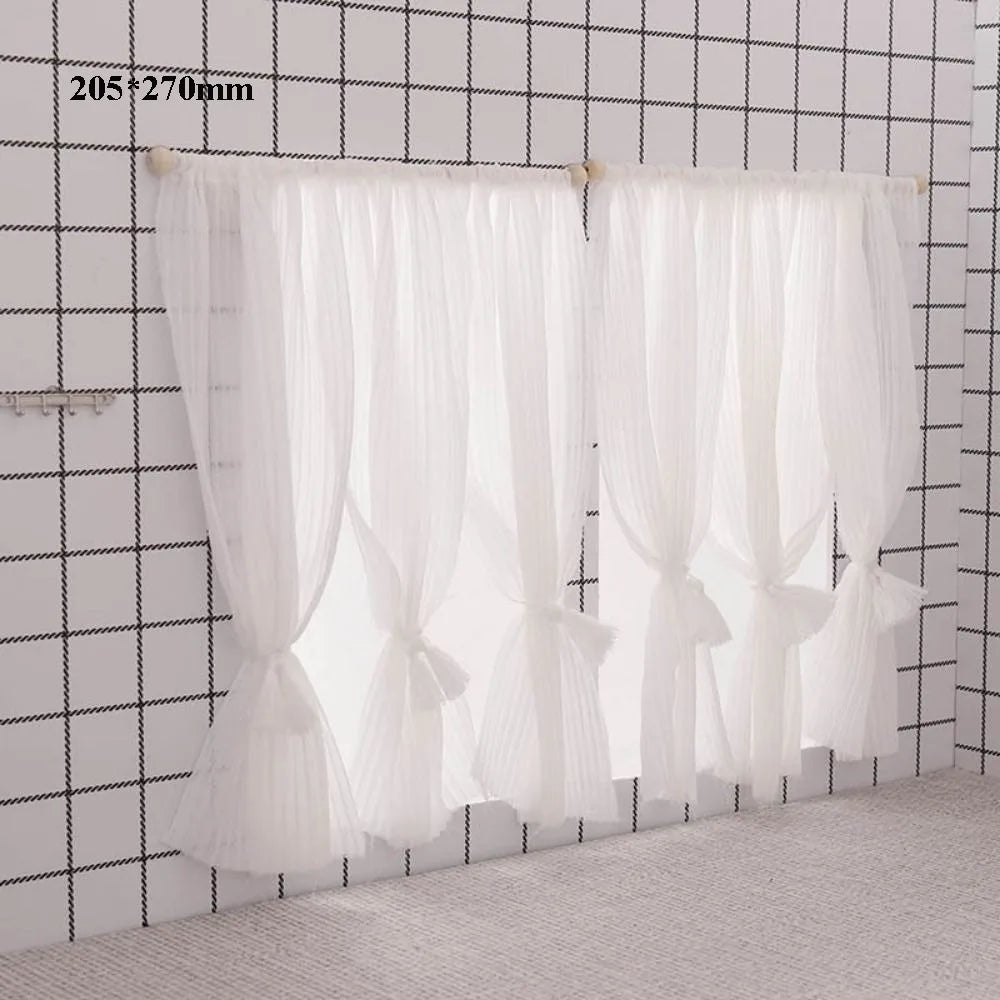 rideaux blancs fleurés dentelle vintage opaques transparents animaux nature maison poupée romantique