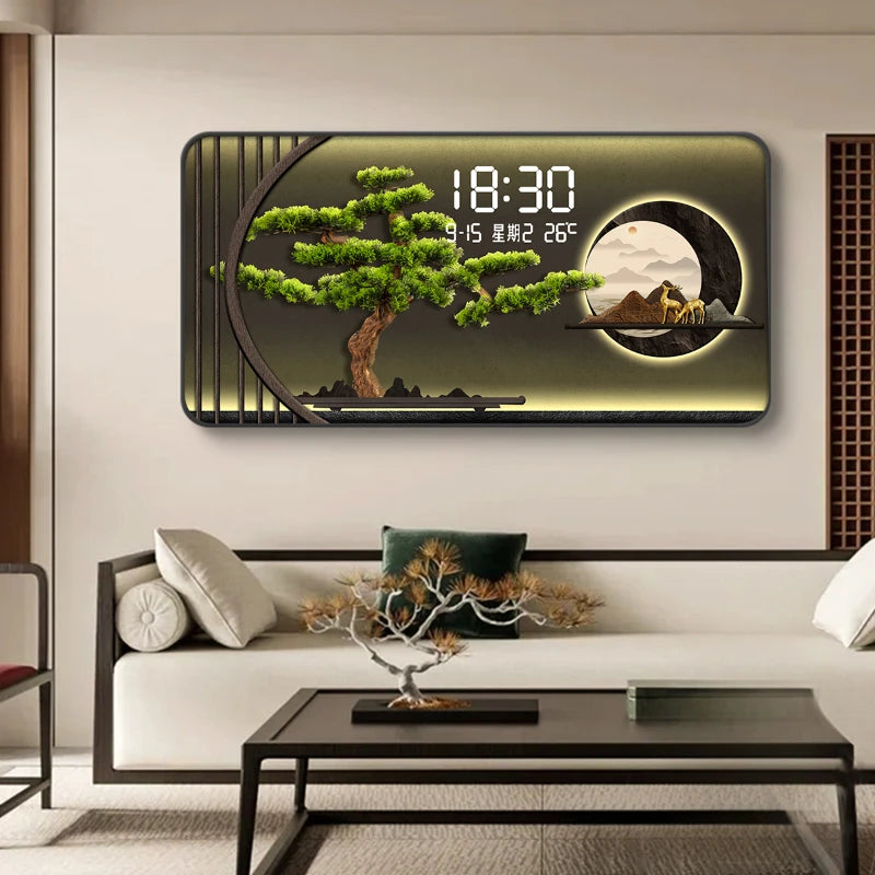 Horloge murale numérique rouge design