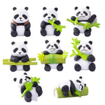 ornements paysagers pandas compagnons figurines cartoon mignon panier bambou pvc opaques