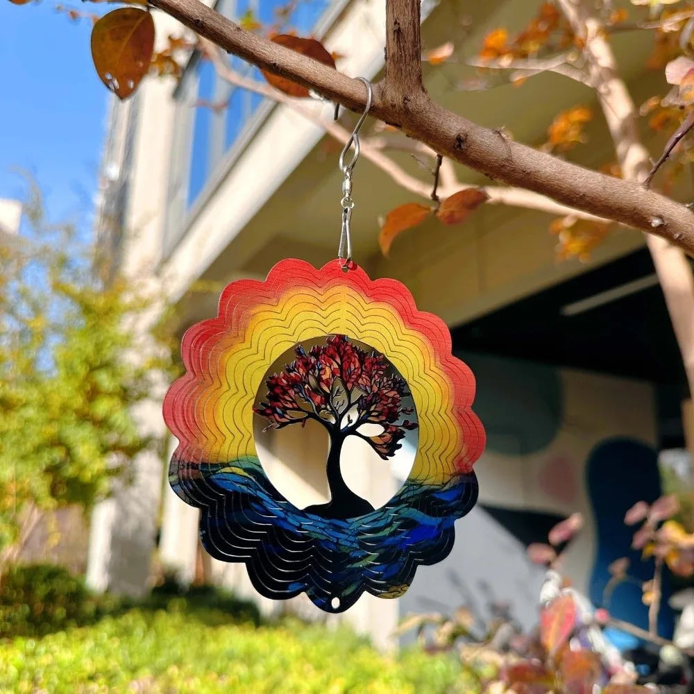 décorations jardin multicolores arbre feuilles fleurs moderne artisanalextérieur pvc fixations anneau métallique