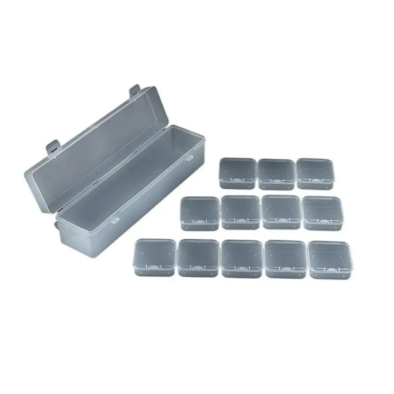 boîte rangement transparente moderne 12 compartiments pratique poignée