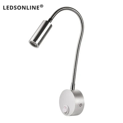 lampe murale led flexible aluminium lecture chevet moderne blanc noir argent