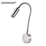 lampe murale led flexible aluminium lecture chevet moderne blanc noir argent