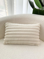 taies d'oreiller décoratives moderne rayées 30x50cm 45x45cm polyester beige clair coussins maison simple fixations