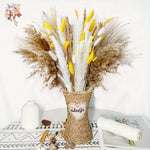 décoration maison bouquet fleurs séchées pampas bunny tail naturel rustique anniversaire mariage