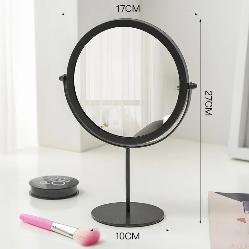 miroir maquillage argenté moderne portable ovale pouces pieds solides aluminium lisse salon chambre bain