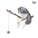 figurines chats décoration suspendue peluche tringle maison blanc noir orange